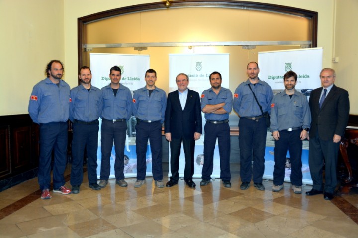 Reñé rep l’equip de rescat dels Bombers de Lleida